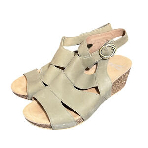 Dansko Sera Milled Nubuck Wedge Sandals Womens Shoes Leather Size 40 US 9.5-10‎